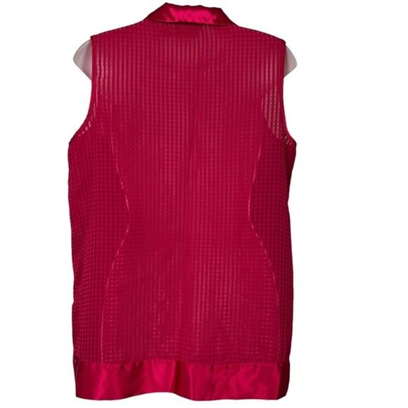 VICTORIA'S SECRET Vintage Gold Label Satin Trim Sleeveless Pajama Top Shirt sz M - Picture 2 of 12